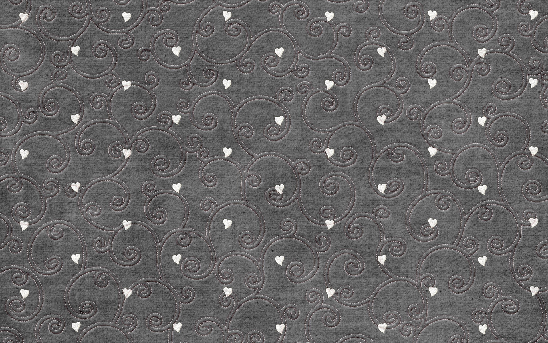 gray and white polka heart textile